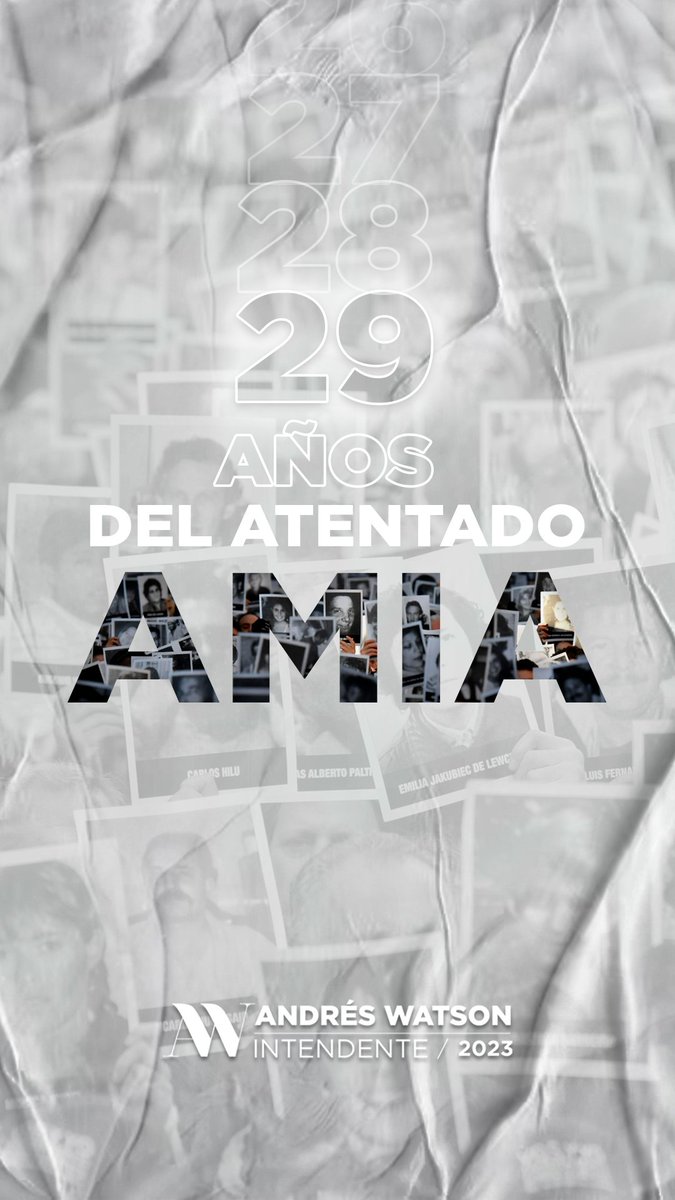 Andreswatsonok's tweet photo. Memoria, verdad y justicia para las victimas del atentado a la AMIA. https://t.co/1dgRkWs384