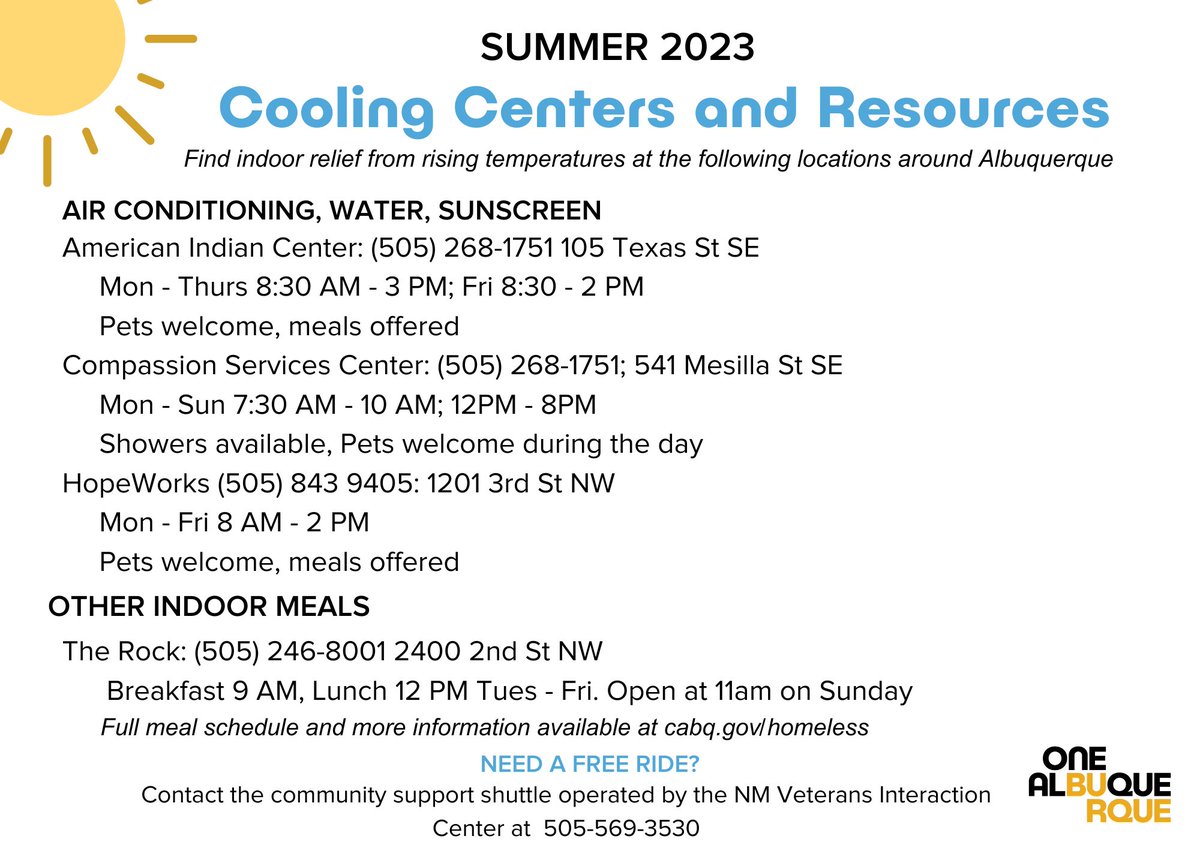 Need a place to cool off? Beat the heat this summer and stop by one of the City's cooling centers. Each center offers a place to cool off and get water and sunscreen!