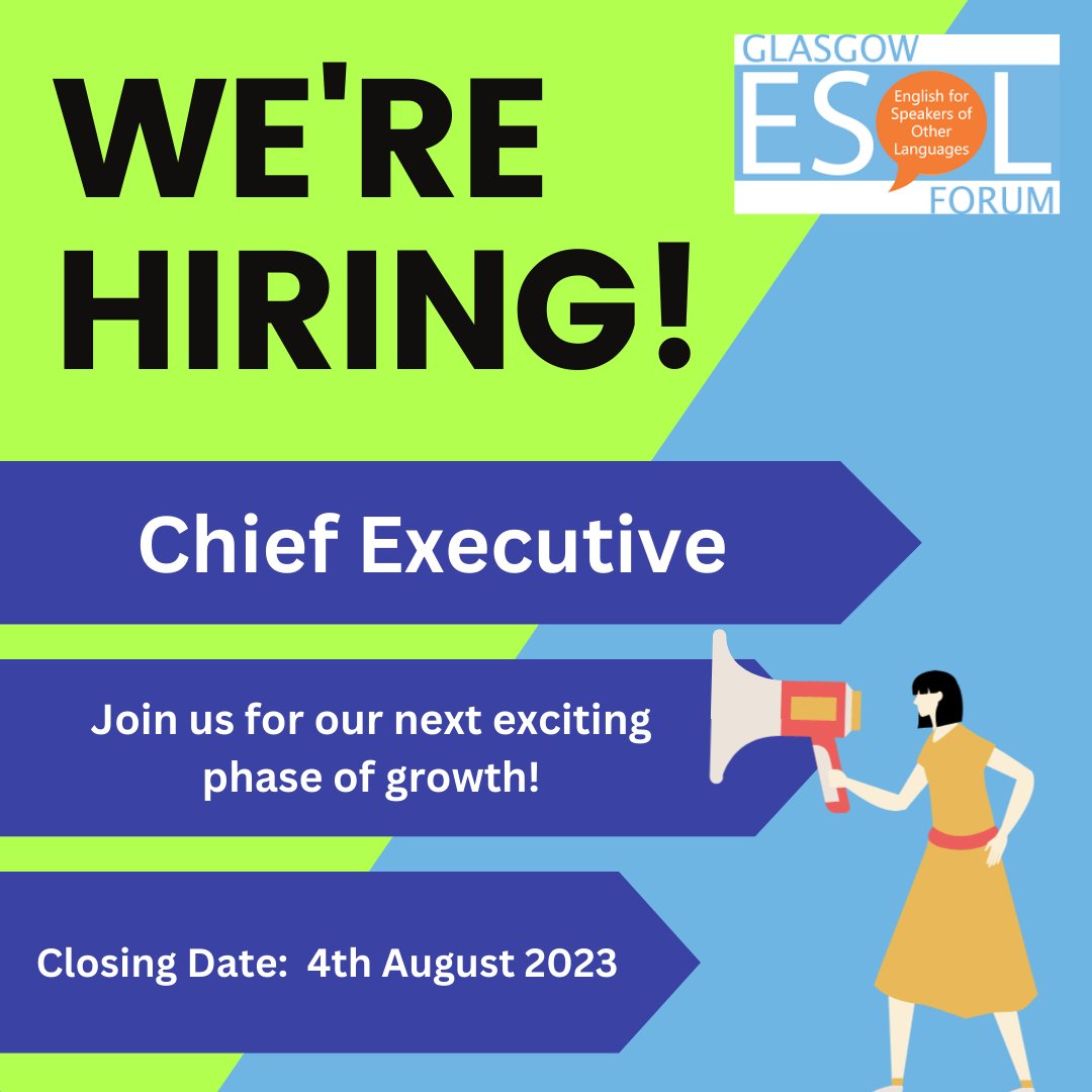 There is still time to apply for the exciting opportunity of leading our enthusiastic team, committed to providing ESOL to adult learners #esol goodmoves.org/organisation/0…