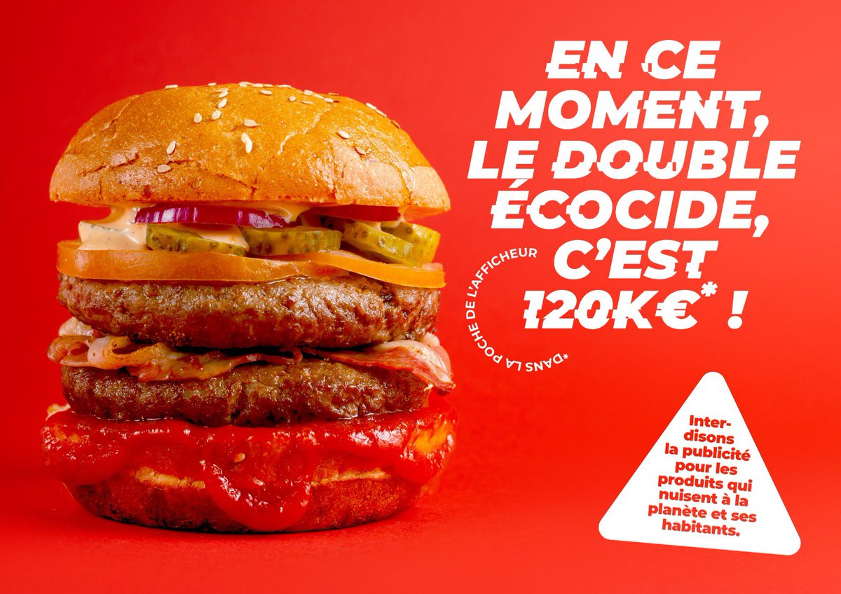 C’est pourquoi nous, <a href="/VilledeGrenoble/">Ville de Grenoble</a> avons adopté un vœu destiné au gouvernement pour l’interdiction des publicités qui promeuvent la viande, l’avion, la voiture, ces produits et services écocides.

👉 Pour une Loi Evin Climat et Condition Animale