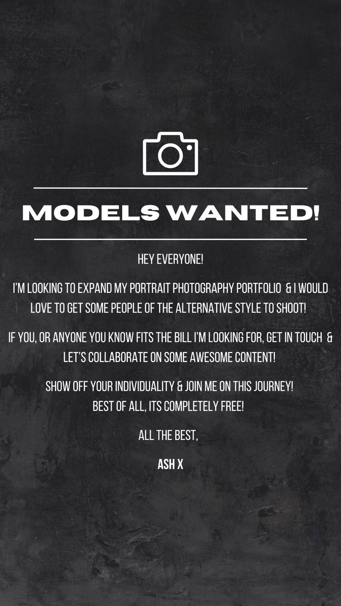 TheWinterSim_'s tweet image. I’m going to be starting an Alternative Style portrait series, any and all are welcome to participate!

If anyones interested (or knows anyone who would be!) Tag them, give it a retweet or drop me a DM, I would love to shoot! 🤘🏼

#modelswanted #altmodel #ukbased #letshoot