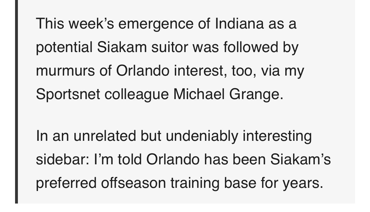 Orlando could be another team that I’d be worried about swooping in for Pascal Siakam, especially if they have any confidence he’d re-sign. Jonathan Isaac & Markelle Fultz + draft capital could potentially be more appealing to Toronto than a Hunter, Capela base package. https://t.co/PDxVxq6bJd