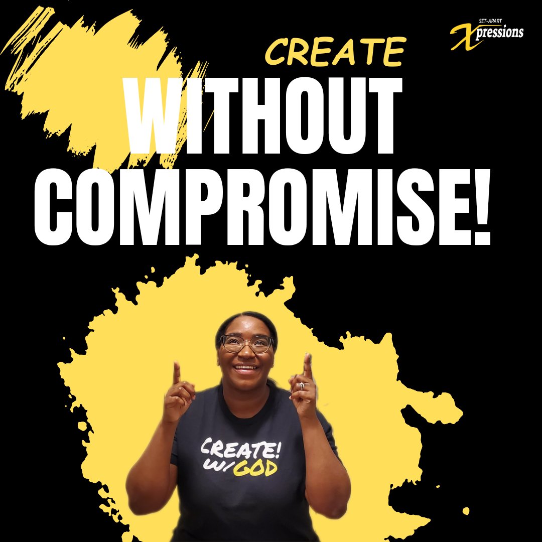 saxpressions's tweet photo. Don't give in to the temptation of compromising your creative work to please people. You were created to do creative work that pleases God. #CreateWithGod👕🙌🏾 #setapartxpressions https://t.co/dALXQTMmiG