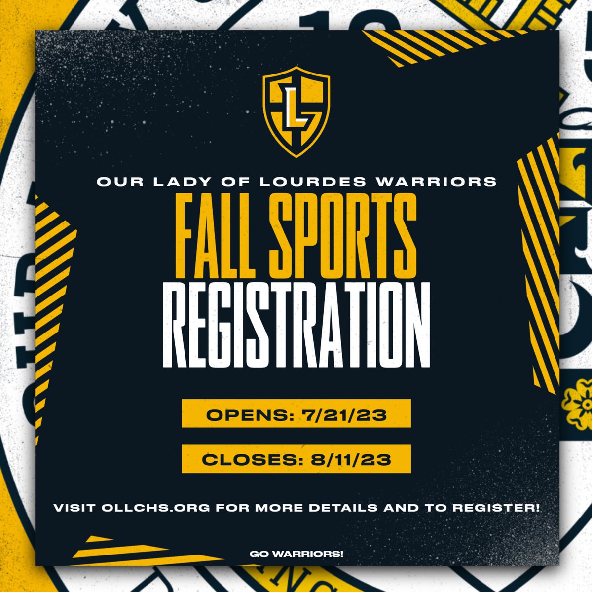 🚨ATTENTION FALL ATHLETES🚨
Fall sports registration will open this Friday, July 21st and run for three weeks until Friday, August 11th! The link for registration will be on the website and will be emailed out as well. #GoWarriors