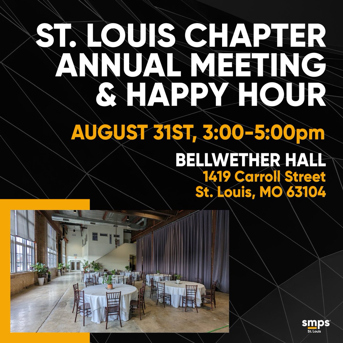 SMPS_STL's tweet photo. Mix and mingle with members, colleagues and friends as we celebrate chapter accomplishments and honor our members at the SMPS St. Louis Chapter Annual Meeting and Happy Hour! Register here: https://t.co/9f4TnaYd1i

#smps #smpsstl #membership #networking #aecindustry https://t.co/WathG20Yq3