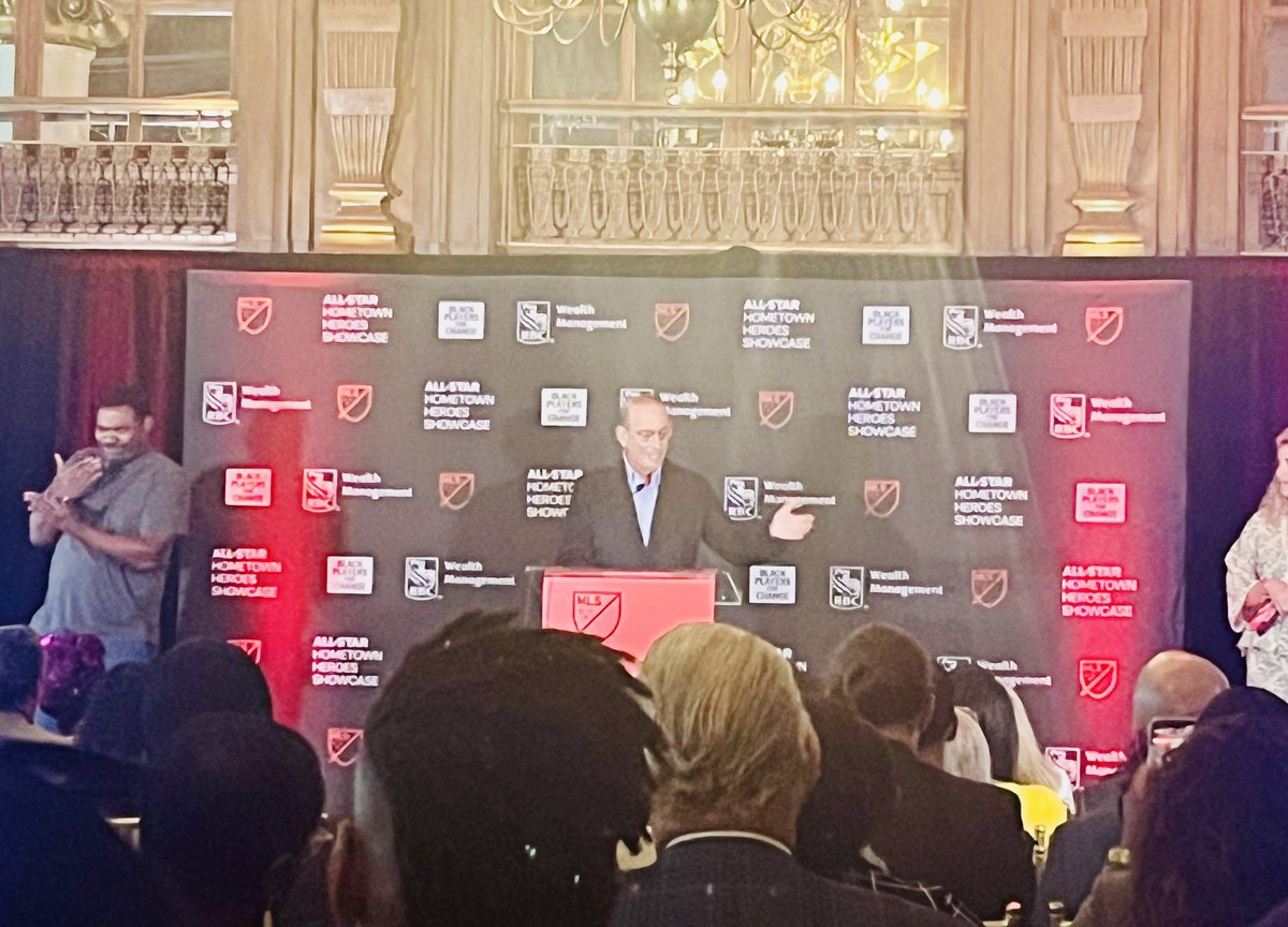 . <a href="/MLS/">Major League Soccer</a> Commissioner <a href="/thesoccerdon/">Don Garber</a> on #MLSAllStar DC Hometown Heroes: these are the “true unsung heroes” who are engaged in the community “because it matters”  They will each receive a $15,000 grant. 🙌 <a href="/sokidssoar/">So Kids SOAR</a> <a href="/Wetati/">WETATi</a> @THELAYC <a href="/ourrainbowfams/">Rainbow Families</a> <a href="/howardMsoccer/">HU Men's Soccer</a> S/O <a href="/BPCMLS/">Black Players For Change</a> ⚽️