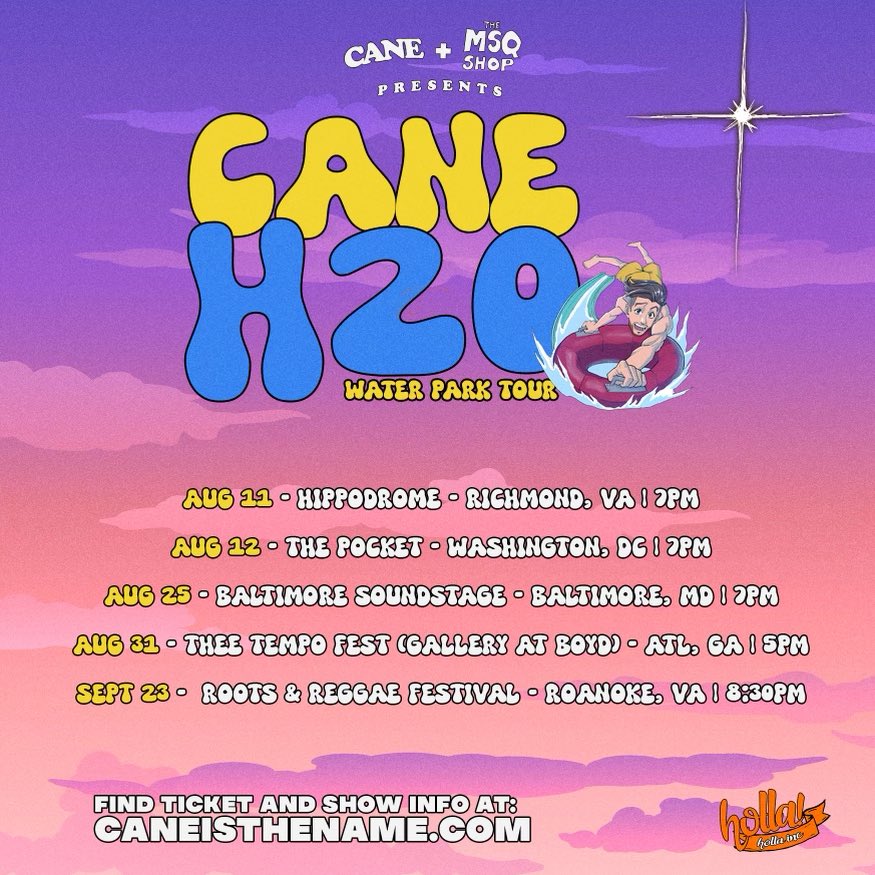H2O Tour dates: TIX ON SALE NOW

caneisthename.com/events-1