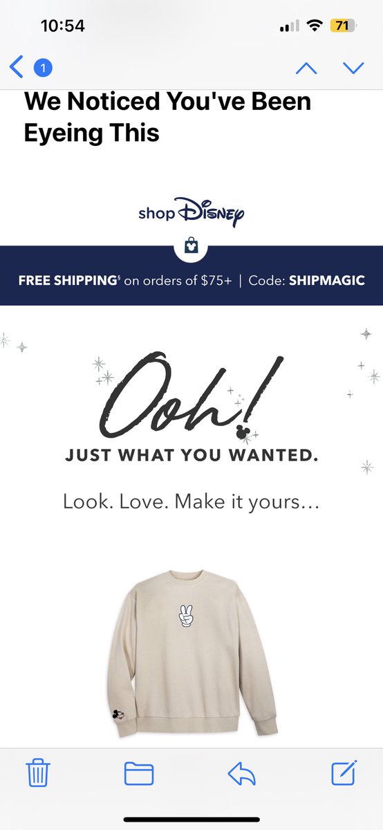 I got super excited, clicked on it… still sold out. Ugh @shopDisney getting my hopes up!