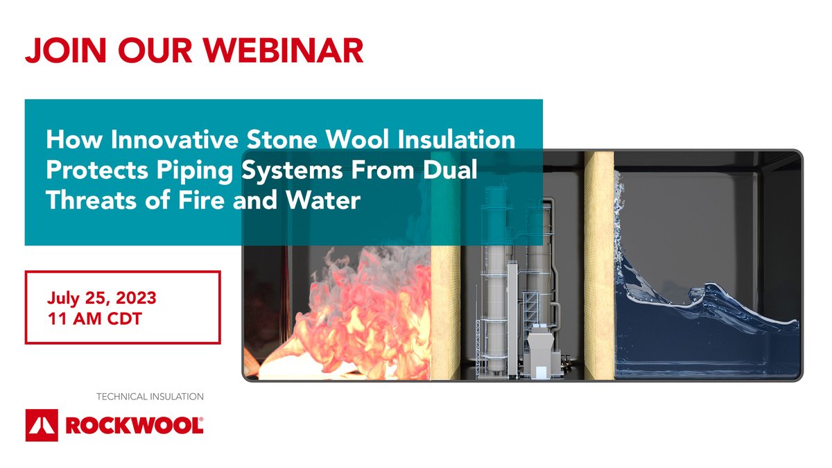 Discover an advanced solution to protect your piping systems from fire and water!
 
Join us for our upcoming webinar on July 25th at 11 AM CDT, where we'll explore the power of innovative stone wool insulation. 
Register now: fal.cn/3zYSu