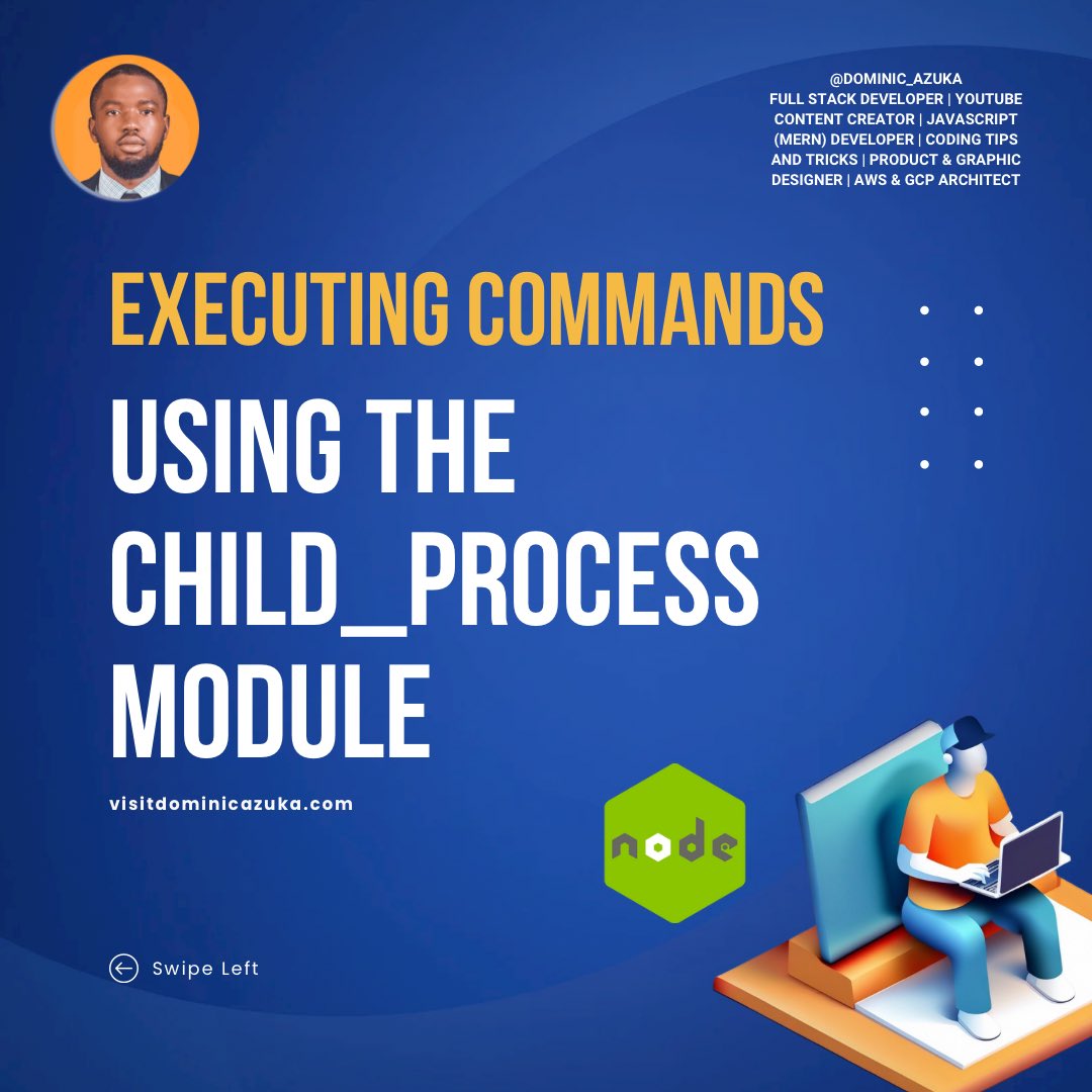 dominic_azuka's tweet photo. Using the #child_process module in #nodejs - a #Thread
I'm so excited to share my knowledge of command execution in Node.js with you.
We'll cover everything from the basics of the child_process module to advanced techniques like "ps -ef". https://t.co/HWXLFKVRyA