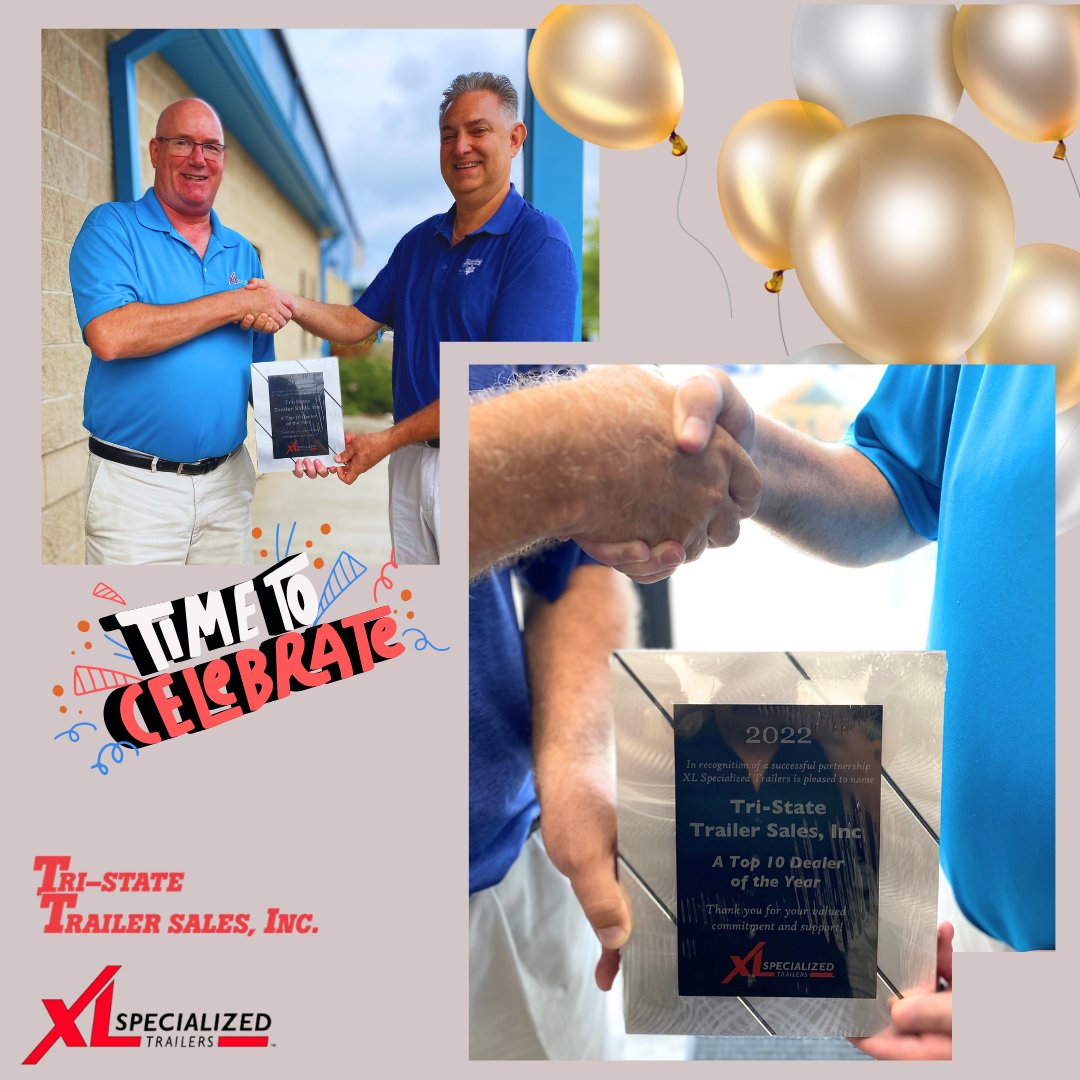 TrailersPGH's tweet photo. We're pleased to announce that Tri State Trailer Sales has been honored with an award from our incredible partner, XL Specialized Trailers! Pictured is our very own President of Sales: Steve Amsdell &amp; the regional sales manager over at XL Specialized Trailers: Jesse Wooten! https://t.co/yxjTNUZnci