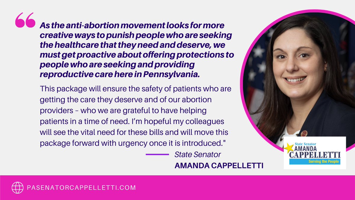 Today, <a href="/SenJudySchwank/">Sen. Judy Schwank</a> and I circulated a co-sponsorship memo announcing our intent to introduce an Abortion Protections Legislative Package. 

This package will protect patients and providers - we need to pass it with urgency.