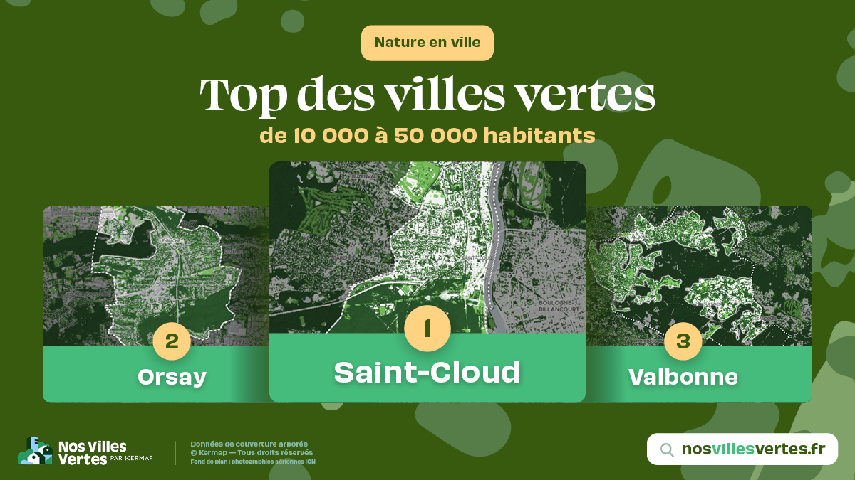 🥵 Pour faire face à la #canicule, quelles sont les villes les plus arborées de France ? 🏆Découvrez les podiums nosvillesvertes.fr 👇 🔎 Mais aussi toutes les infos sur votre ville, en cartes et en chiffres sur 👉 https ://nosvillesvertes.fr