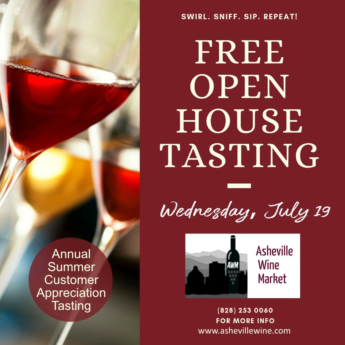 30th Anniversary Open House Tasting and Customer Appreciation Sale
20% off wines by case* Join us for an evening of celebration and appreciation at the Asheville Wine Market! 
#winetasting #winesale