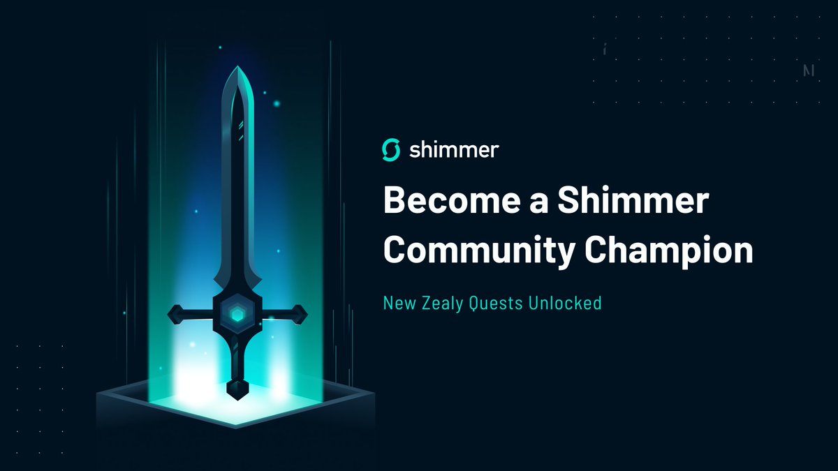 🛡️What's that, Shimmer Community Champions👂? New Quests have been unlocked! By completing these challenges, you shape the future of the #Shimmer ecosystem ⚔️. Become an expert, earn Discord roles, and join a community adventure ✨ 
🔗blog.shimmer.network/shimmer-commun…