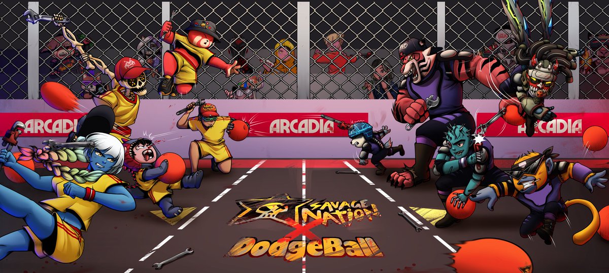 Clef_v's tweet photo. If u can dodge a wrench, you can dodge a ball. 10 @savages_io holders put their best forward, the rest I left up to the amazingly talented @notchesky to recreate Dodgeball - Average Joe vs Globo Gym. Peep at the details!! 😍. Bear or not, Savages gonna have fun. #StaySavage 💀⭐️ https://t.co/CU9XDhU4Et