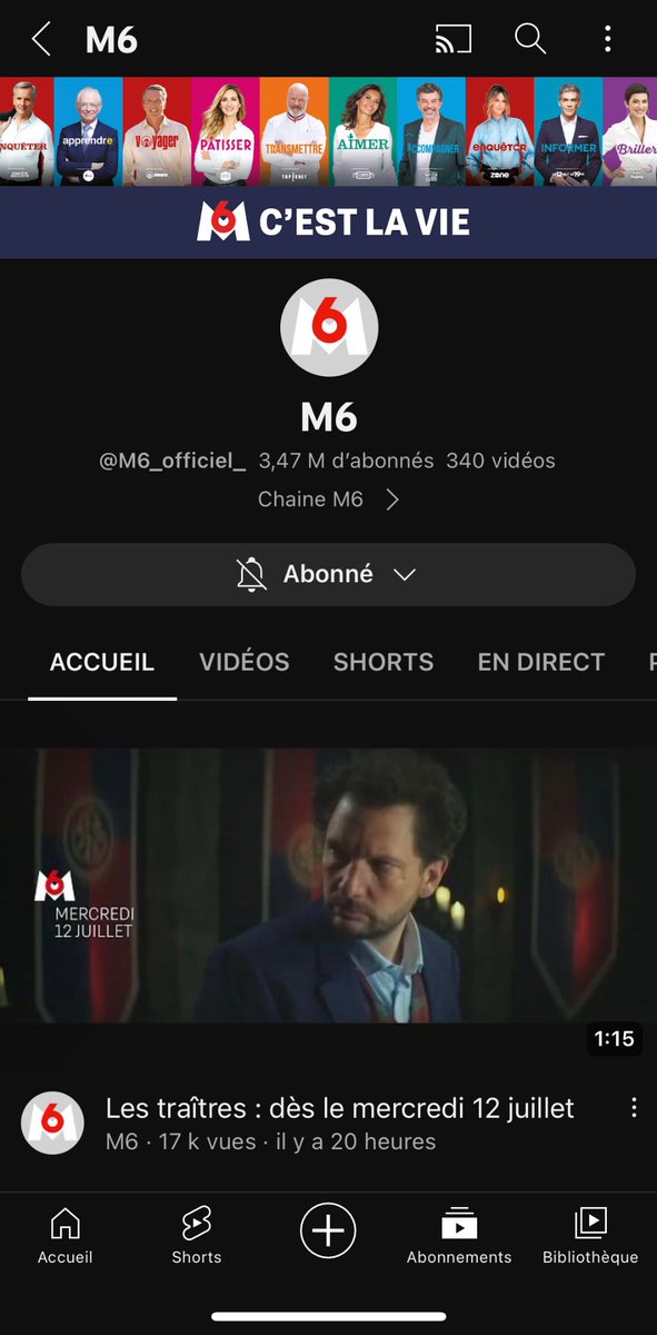 Ok, donc la chaîne YouTube du @goldenmoustache est devenue la chaîne YouTube de M6.
Je comprenais pas pourquoi mon feed abonnements était pourri par des vidéos #letraitre.
Une belle récupération qui permet de jouir d’une pub auprès de 3,5M de gens…