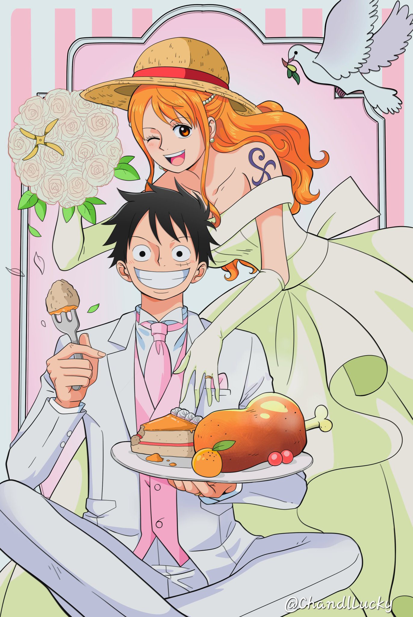 Nami wedding  One piece nami, One piece fanart, One piece manga