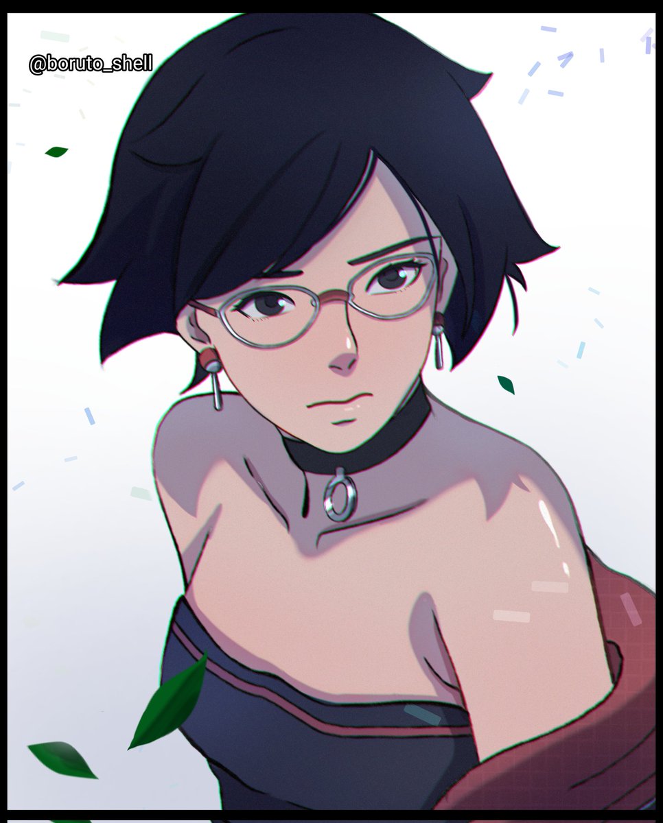 uchiha sarada (naruto and 1 more) drawn by tenartistt