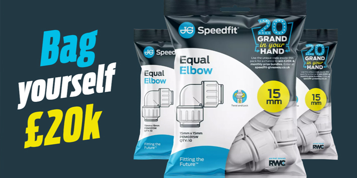 £20K GIVEAWAY WITH @JGSpeedfit  

💰Purchase a promotional 10-pack of JG Speedfit 15mm Equal Elbows @trade_plumbing  and follow the instructions on the pack. It's that simple. T&C's apply. #tradeonly
💰Ending soon 31.07.23 #speedfitgiveaway

johnguest.com/gb/en/speedfit…
