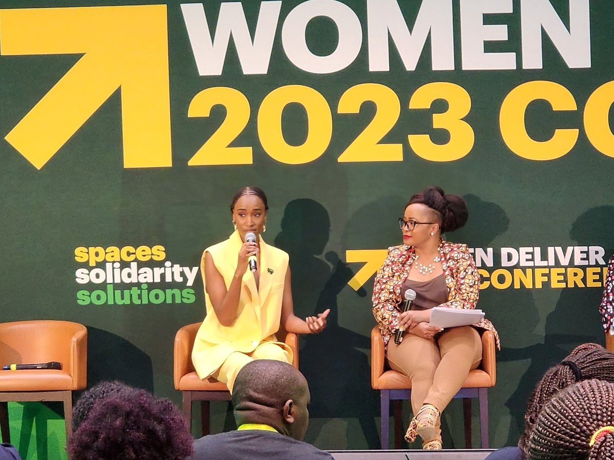 'We can't be what we can't see' Former Miss Universe @zozitunzi speaking on importance of mentorship in women empowerment #WomenDeliver2023 #KCC Room MH 2-1