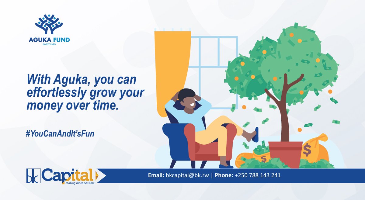 bk_capital's tweet photo. With Aguka's safe investments, you can unlock limitless profits. Invest now for significant gains. For more info, visit our page at https://t.co/3s8sS5XdVr, WhatsApp us at 0798284430, or email us at bkcapital@bk.rw.

#InvestmentGoals #YouCanAndItsFun https://t.co/Rl2sj8OlVS