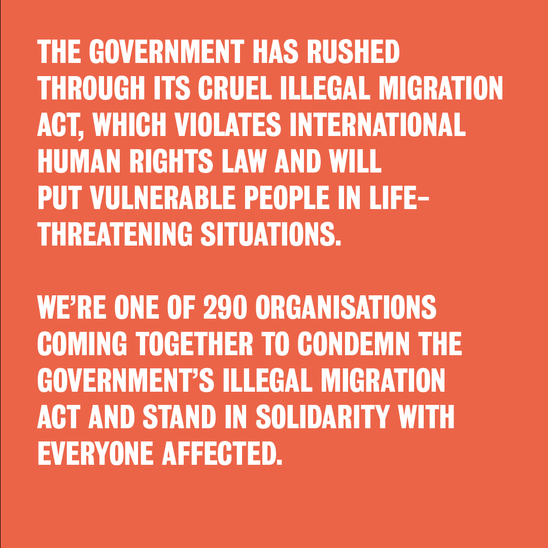 childrensociety's tweet photo. The Government’s Illegal Migration Bill doesn’t represent us or the society we all want to live in.

We’ve joined with hundreds of organisations with a clear message: We will always fight for people's right to seek safety and to be protected. https://t.co/jzyS74pYDk