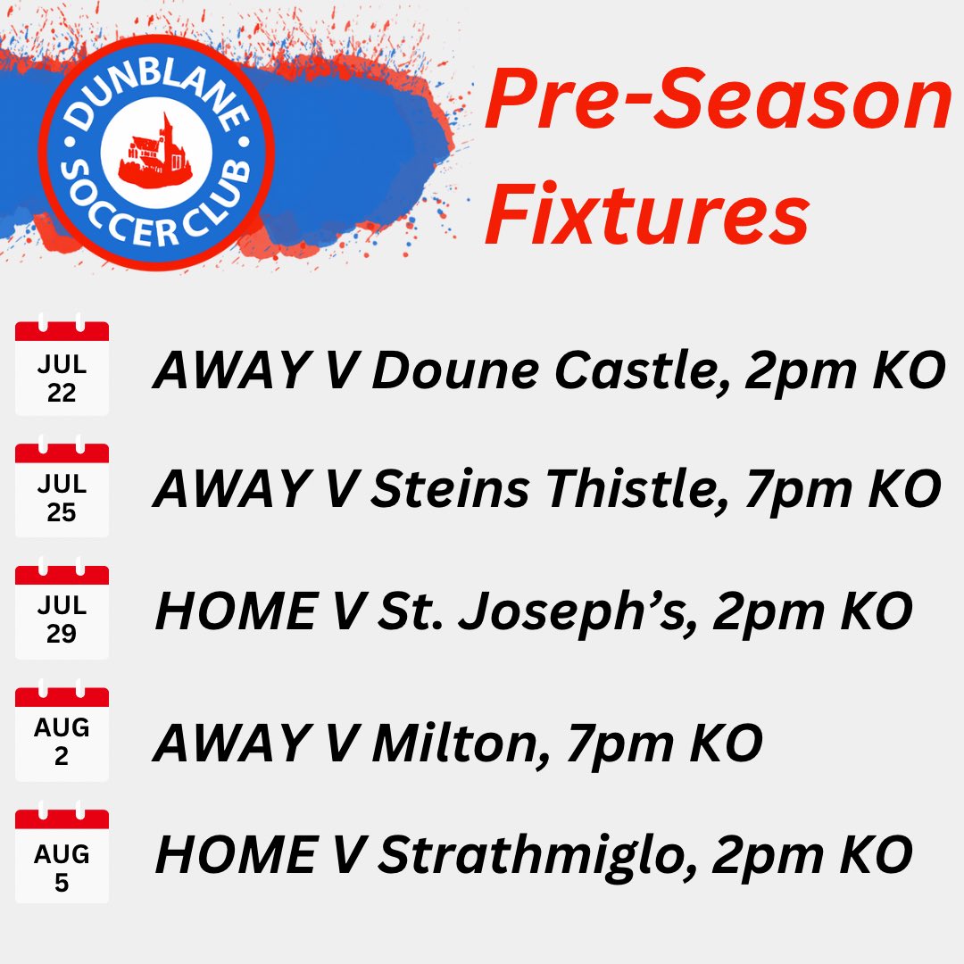 With pre-season now well underway, our first of 5 fixtures is this weekend. Looking forward to getting back to it ⚽️