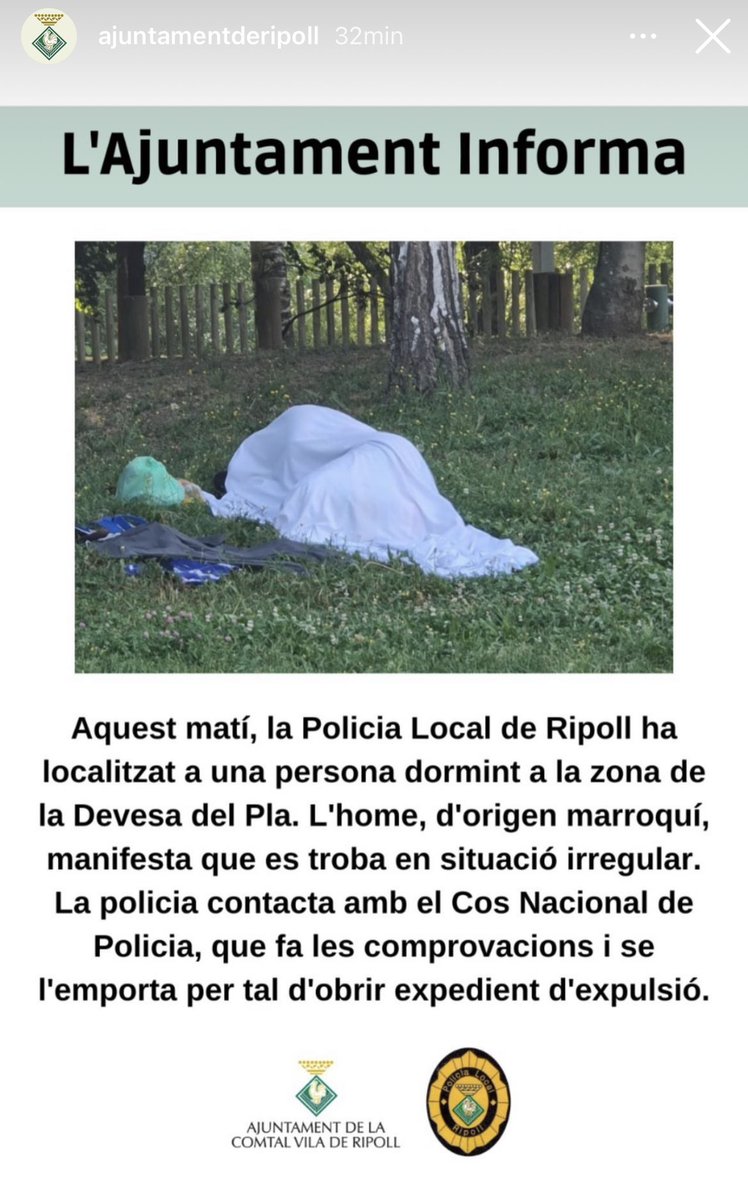 MohamedElAmrani's tweet image. L’Ajuntament de Ripoll ha publicat aquest post a l’instagram oficial del consistori. És vomitiu, preocupant, vergonyós… No hem de callar ni normalitzar-ho. Estem davant d’un atac flagrant a la dignitat i als drets humans.