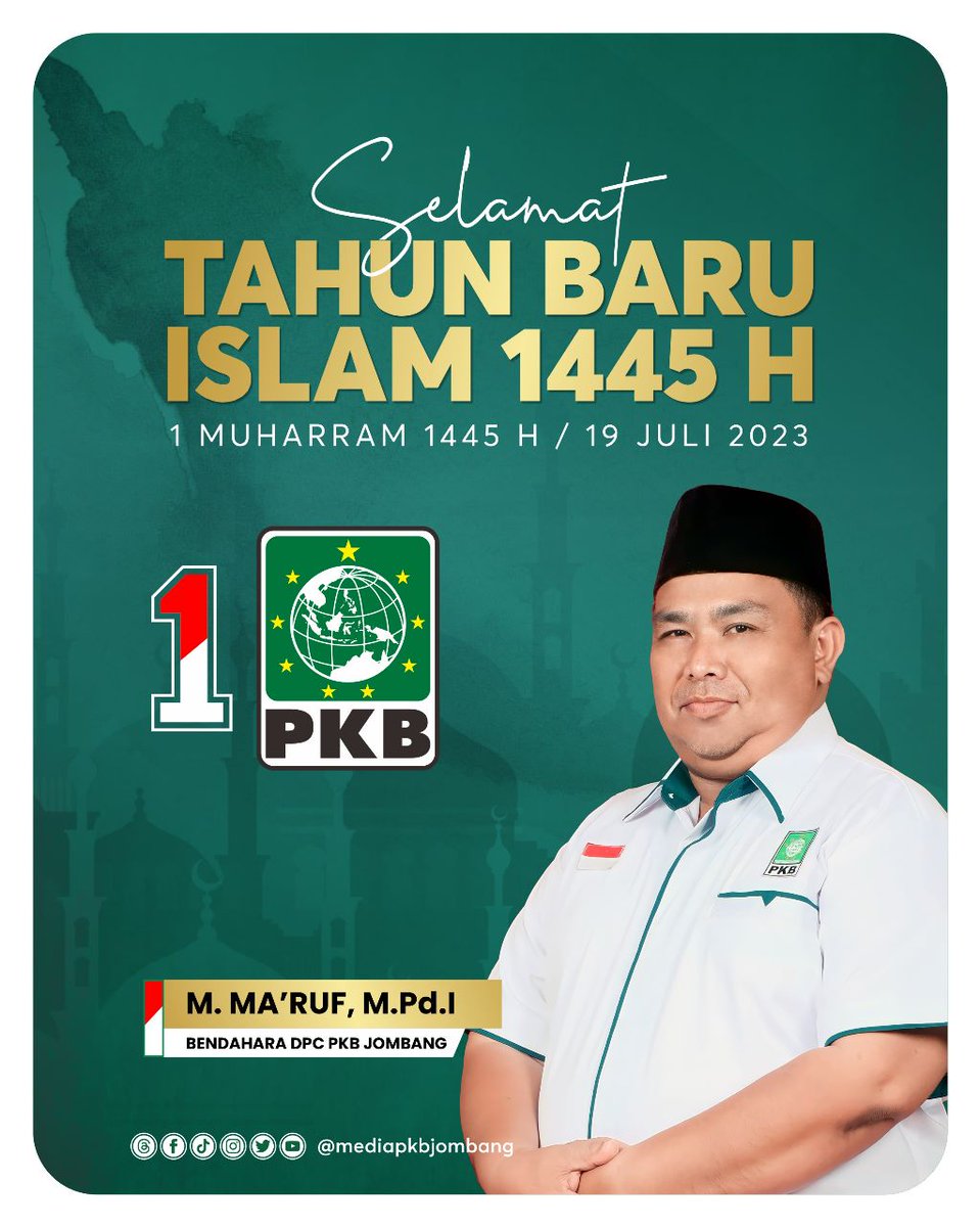 Tahun Baru, Spirit Baru. Ayo kita bangkitkan semangat gotong royong, saling bahu membahu membangun indonesia lebih maju,"
- Gus Imin <a href="/cakimiNOW/">A Muhaimin Iskandar</a>
.
Selamat Tahun Baru Islam 1 Muharram 1445 H.
#1Muharram #1445H #TahunBaruIslam #PKB #GusImin #MuhaiminIskandar #PKBJombang #Jombang