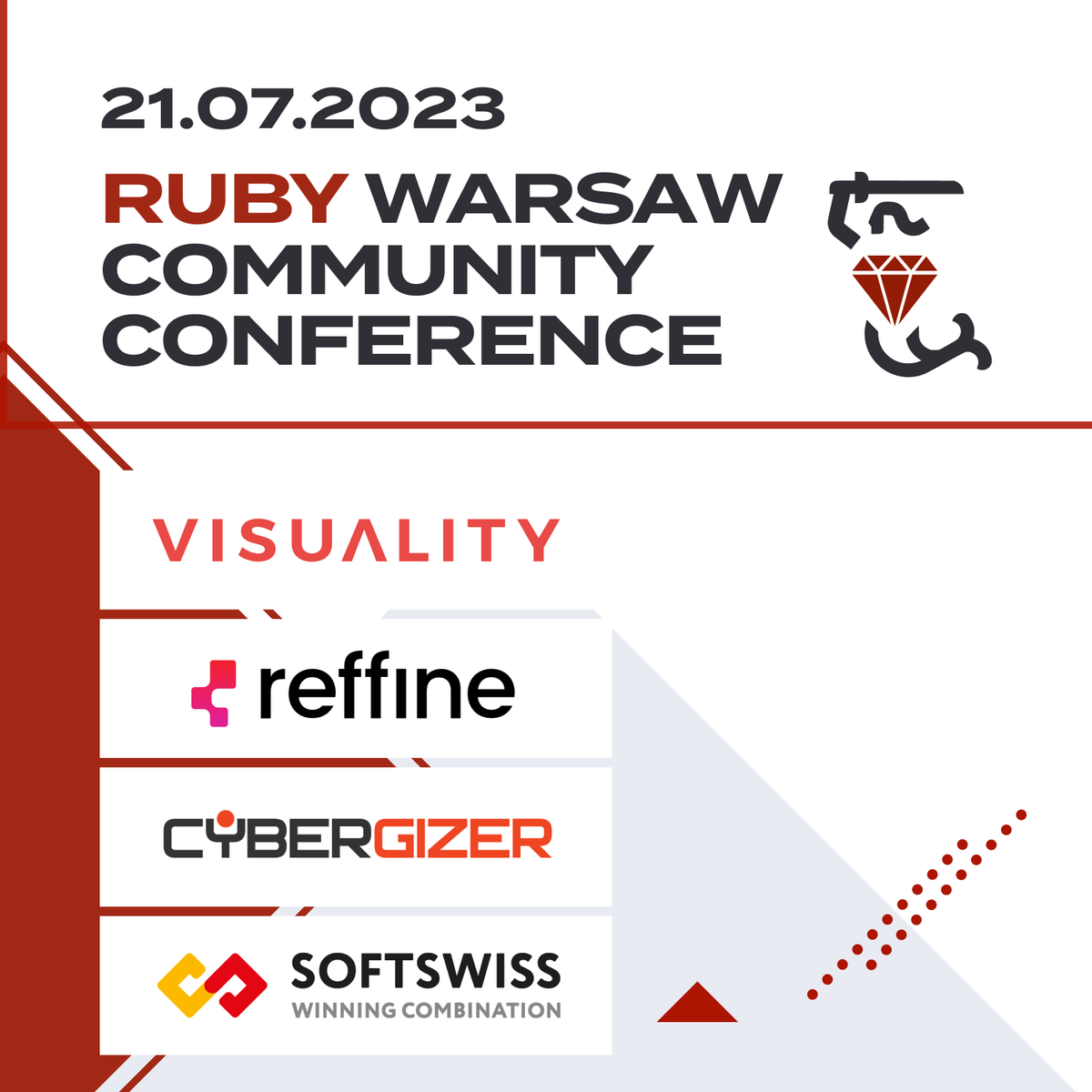 visualitypl's tweet photo. Could we forget about our sponsors? Of course not! 🤩We are very grateful to you for joining in spreading the Ruby community idea!
See you on Friday at the small celebration! Ruby is not dead! 🤘
https://t.co/4akBNahpqh
#rubyonrails #conference https://t.co/9KE6UXzsN8