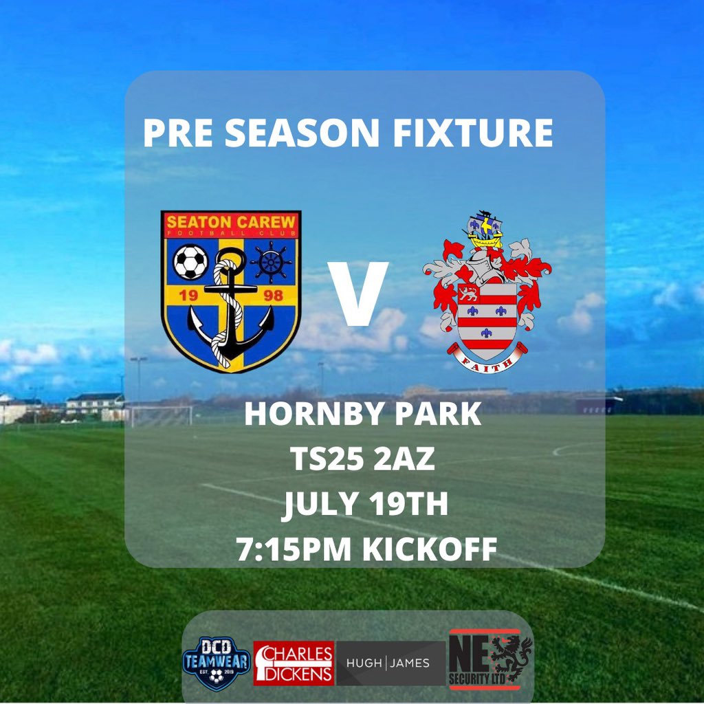 SeatonCarewFC's tweet image. On Wednesday we host Billingham Town FC in our last home pre season fixture. It would be great to see as many of you there to watch as we are sure this will be a game not to miss. 

🏆Pre-season Fixture 
⏰ 7:15 K/O
🆚 Billingham Town FC
📍Hornby Park
💸 £3 Gate fee