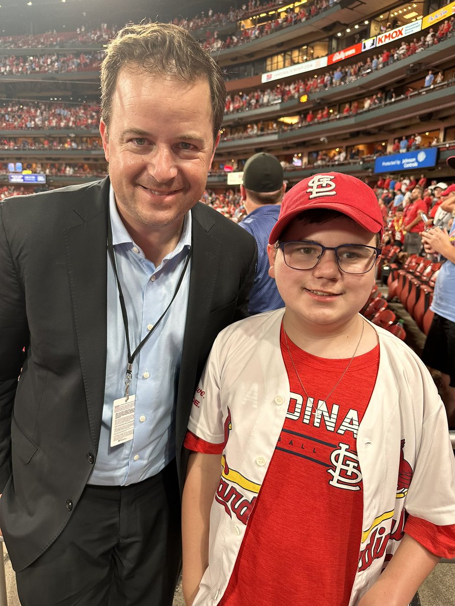 Ackerman1120's tweet photo. My man Charlie Patrick was back in town on Monday, which means we had to get him to the ballpark. Naturally, the @Cardinals won. This kid. #stlcards https://t.co/DQpFNZ28IV