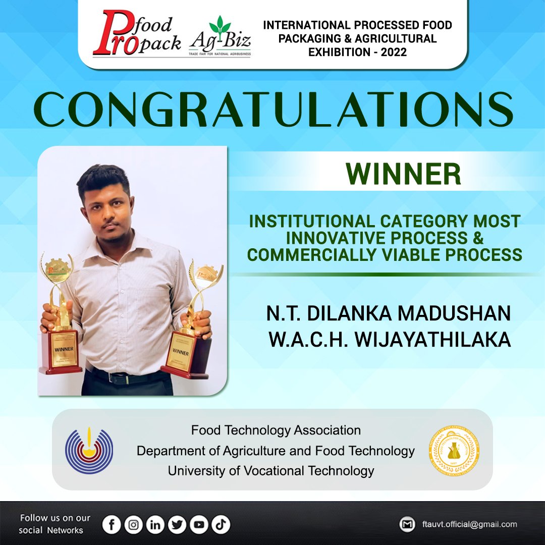FoodTechUoVT's tweet photo. 𝐂𝐨𝐧𝐠𝐫𝐚𝐭𝐮𝐥𝐚𝐭𝐢𝐨𝐧𝐬 𝐭𝐨 𝐭𝐡𝐞 𝐖𝐢𝐧𝐧𝐞𝐫 𝐨𝐟 𝐏𝐫𝐨 𝐟𝐨𝐨𝐝 𝐏𝐫𝐨 𝐏𝐚𝐜𝐤 𝟐𝟎𝟐𝟐

𝐌𝐨𝐬𝐭 𝐈𝐧𝐧𝐨𝐯𝐚𝐭𝐢𝐯𝐞 𝐏𝐫𝐨𝐜𝐞𝐬𝐬 - 𝐖𝐢𝐧𝐧𝐞𝐫 
𝐂𝐨𝐦𝐦𝐞𝐫𝐜𝐢𝐚𝐥𝐥𝐲 𝐕𝐢𝐚𝐛𝐥𝐞 𝐏𝐫𝐨𝐜𝐞𝐬𝐬 - 𝐖𝐢𝐧𝐧𝐞𝐫

#FTA  #UoVT #ProFoodProPack #Profoodwinner https://t.co/GlWy36RpqG