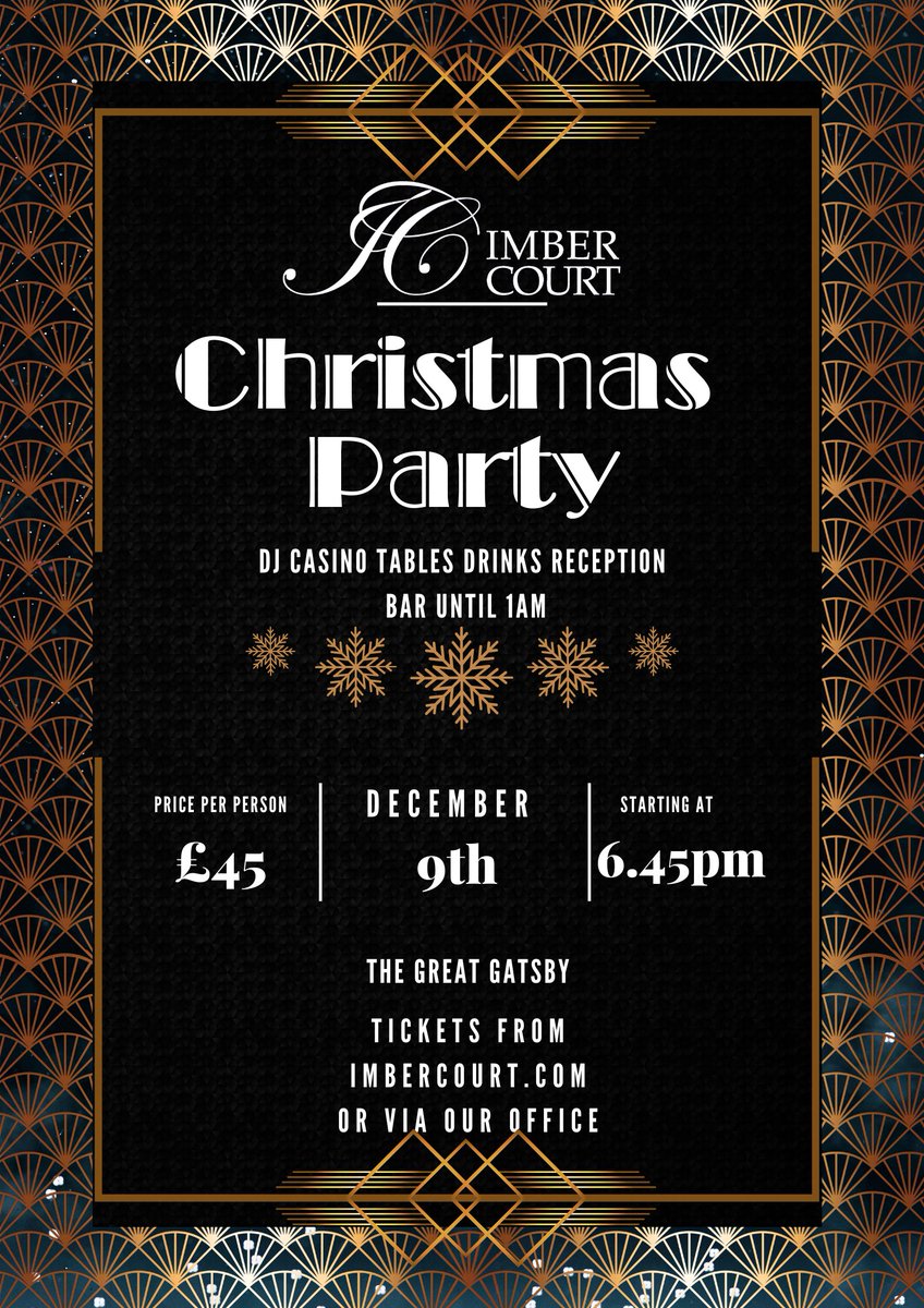 We know, we know 'It'S TOo eArLY!!' Hiss at us all you want Bah-hambug(gers??), but our #ChristmasParty always sells out fast, so here's us giving you the best possible chance to spend an amazing, glamorous night #Partying up the #Christmas Season! #ImberCourt #Party #Esher