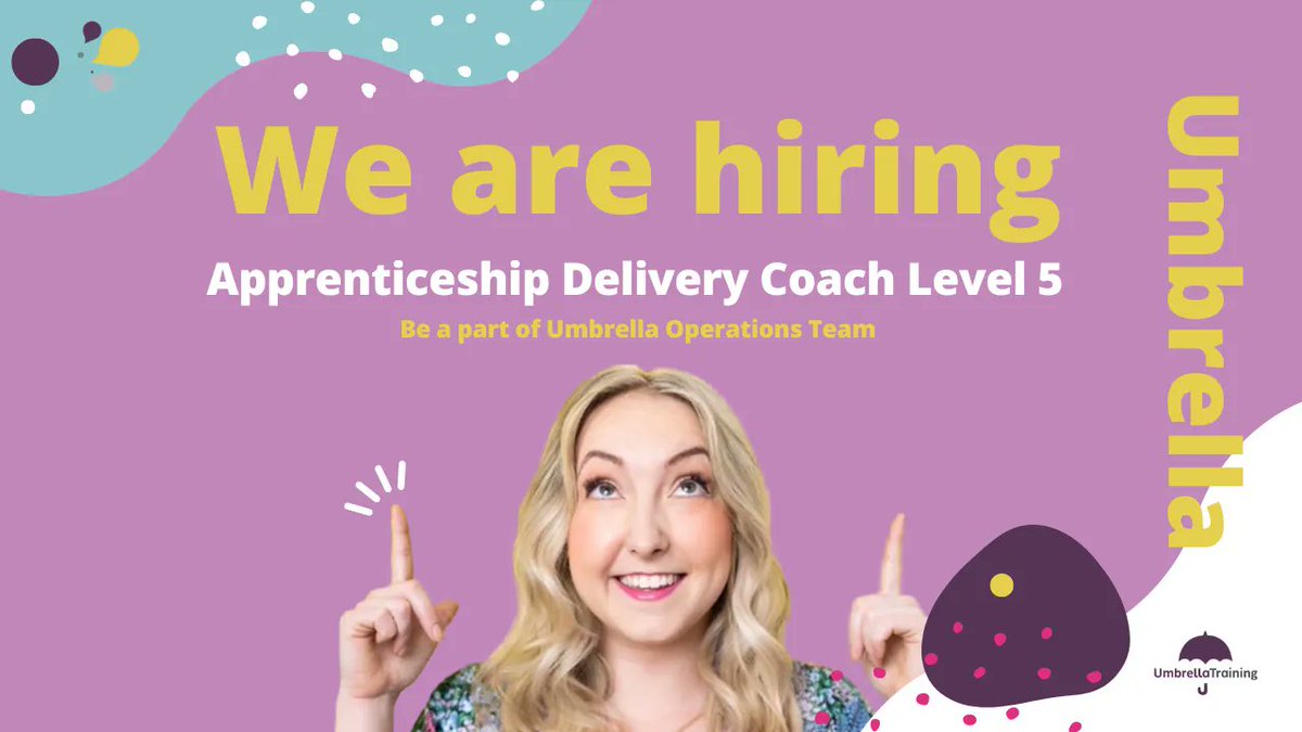 We have an exciting opportunity for an Apprenticeship Delivery Coach 📈 We're looking for someone with a passion for education & a love for apprenticeships - sound like you? Apply within! buff.ly/43rfu3P #ComeUnderOurUmbrella☂ #TeamPurple #SmallTeamBigDreams