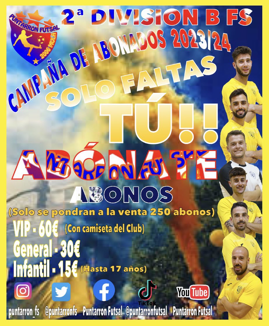 🔵CAMPAÑA DE ABONADOS 2023/24🟡

A PARTIR DEL PRÓXIMO JUEVES 20 ESTARÁN DISPONIBLES LOS ABONOS PARA LA PRÓXIMA TEMPORADA.
MAÑANA SE INFORMARÁ DÓNDE PODÉIS HACEROS CON EL VUESTRO.

🟡ABONOS LIMITADOS NO TE QUEDES SIN EL TUYO.

💙SOLO FALTAS TÚ💛