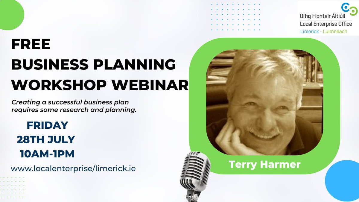 Learn how to Develop a Business Plan Facilitated by Terry Harmer with Paul Partnership. Book Here localenterprise.ie/!BNJJS0 @ilovelimerick #business #businessplanning #entrepreneur #limerick