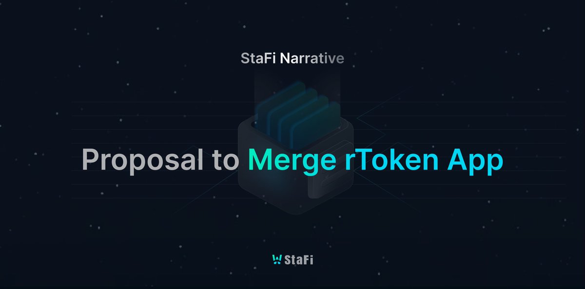 StaFi_Protocol's tweet photo. 📜Proposal Merging rToken App on StaFi Chain &amp; StaFiHub

StaFi proposes a unification of #rToken Applications on both StaFi Chain &amp; @StaFiHub_, supporting diverse ecosystems such as EVM, Cosmos, Polkadot &amp; Solana, all in a single platform.

📗Read proposal:https://t.co/sPmUKcZwEm https://t.co/cF6AUAOmvb