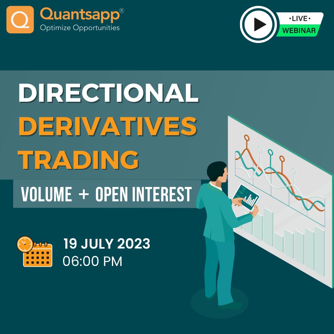 quantsapp's tweet image. Webinar on #trading w/Volume &amp;amp; #OpenInterest

Tomorrow at 6 PM, Join this webinar &amp;amp; learn #Directional #OptionsTrading using #volume &amp;amp; OI. Register Now. web.quantsapp.com/webinars?webin…