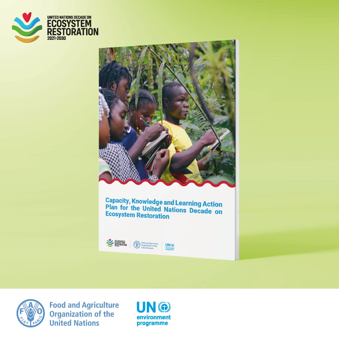FAO Forestry (@faoforestry) on Twitter photo 📢Hot off the press!
Capacity, Knowledge and Learning Action Plan for the UN Decade on #EcosystemRestoration
Download a new roadmap to help educate & empower all those who can play a part in restoring ecosystems!
👉bit.ly/3Ogy8XI
#GenerationRestoration #FLRM <a href="/UNEP/">UN Environment Programme</a> 📢Hot off the press!
Capacity, Knowledge and Learning Action Plan for the UN Decade on #EcosystemRestoration
Download a new roadmap to help educate & empower all those who can play a part in restoring ecosystems!
👉bit.ly/3Ogy8XI
#GenerationRestoration #FLRM <a href="/UNEP/">UN Environment Programme</a>