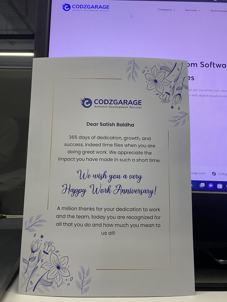 satish151095's tweet image. Grateful for the Amazing Gift....

Touching Message from My Boss on My Work Anniversary!

Feeling Appreciated and Motivated to Achieve New Heights!

@Codzgarage 

#codzgarage 
#workanniversary