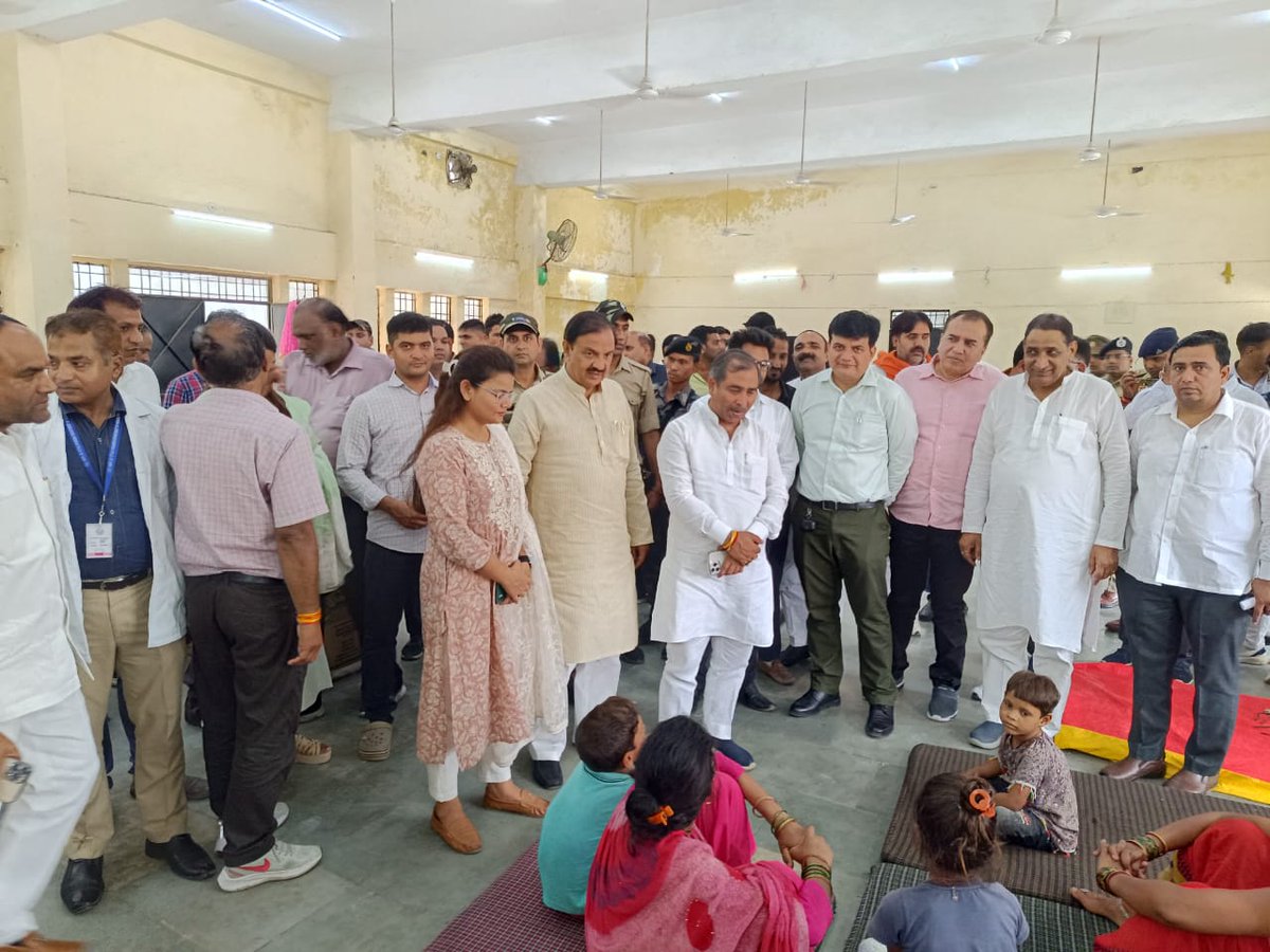 At flood relief camp with hon'ble minister sh Brijesh Singh ji