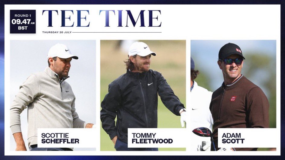FleetwoodLegion's tweet photo. โ ๏ธ SUPER GROUP AT HOYLAKE.
๐๏ธโโ๏ธ- Tommy Fleetwood.
๐๏ธโโ๏ธ- Scottie Scheffler.
๐๏ธโโ๏ธ- Adam Scott.
RD 1 โ 9:47 AM BST.
RD 2 โ 2:48 PM BST
Featured group on home soil. Bring it Royal Liverpool! Huge week letโs make history.๐
#151stOpen https://t.co/IDE9sSCuY8