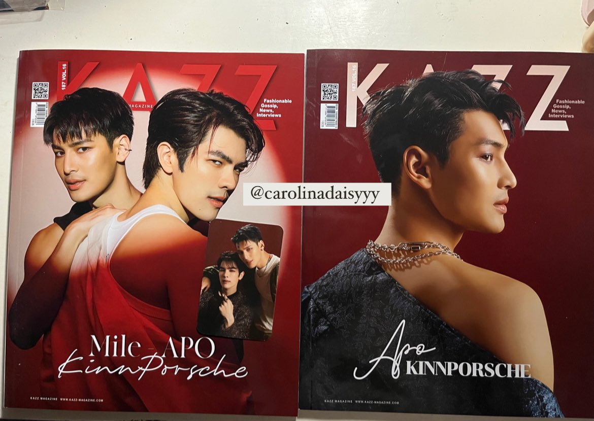 Carolinadaisyyy's tweet photo. ส่งต่อนิตยสาร kazz ของมายอาโปค่ะ 
เล่มซ้าย+การ์ดคู่ 170 รวมส่ง 
เล่มขวา 140 รวมส่ง
💖 รับทั้งสองเล่ม 280 รวมส่ง #มายอาโป #ตลาดนัดคินน์พอร์ช #KinnPorsche #KinnPorscheTheSeries #mileapo https://t.co/NTvdb26j0g