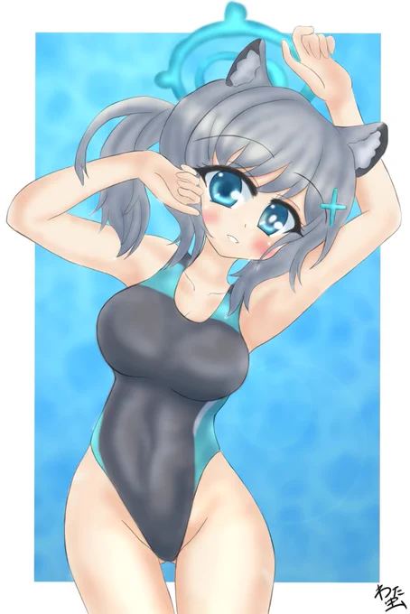 再掲水着シロコ待ってたぜこの"瞬間"をよ#ブルアカ #ブルーアーカイブ 