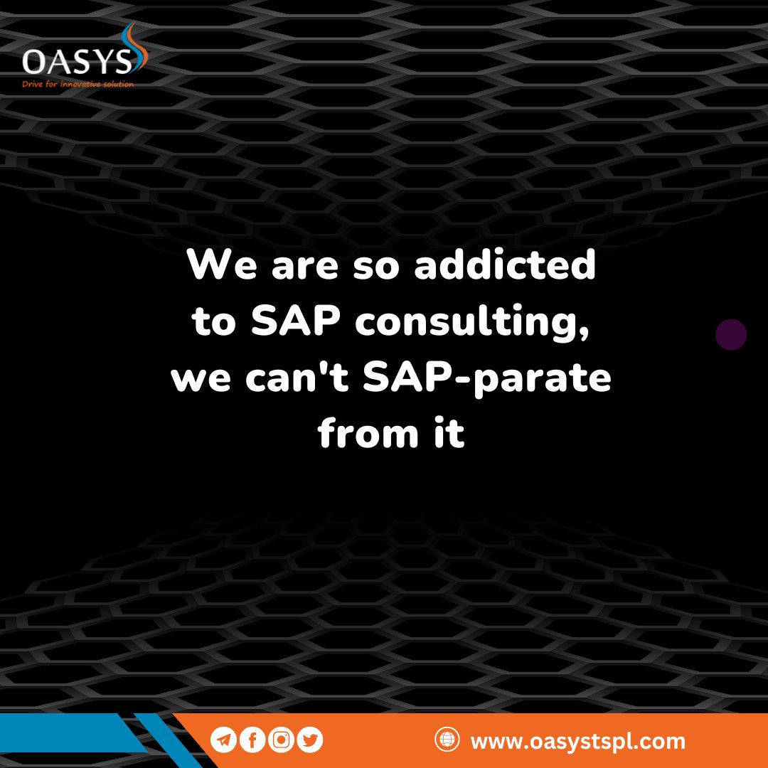 Are you looking for a SAP consulting partner that can help you achieve your business goals? Look no further than OASYS Tech Solutions Pvt. Ltd. 

#sap #sapconsulting #sapimplementation #oasystechsolutions #oasys #techsolutions