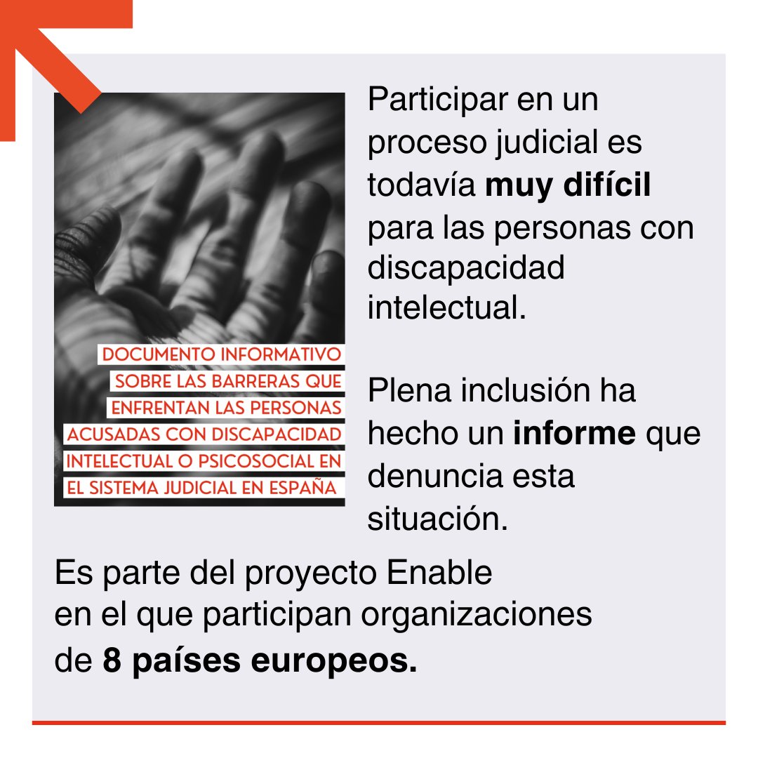 Plenainclusion's tweet photo. Un proyecto europeo detecta serios obstáculos para la participación de personas con #discapacidadintelectual en el sistema penal

Barreras como:
🗣️Entender la información
✋🏼Recibir el apoyo que necesitan
🙋🏼‍♀️Adaptar el proceso a sus necesidades

⬇️ Enlace
https://t.co/x5mulrJouh https://t.co/3twgCTPaQP