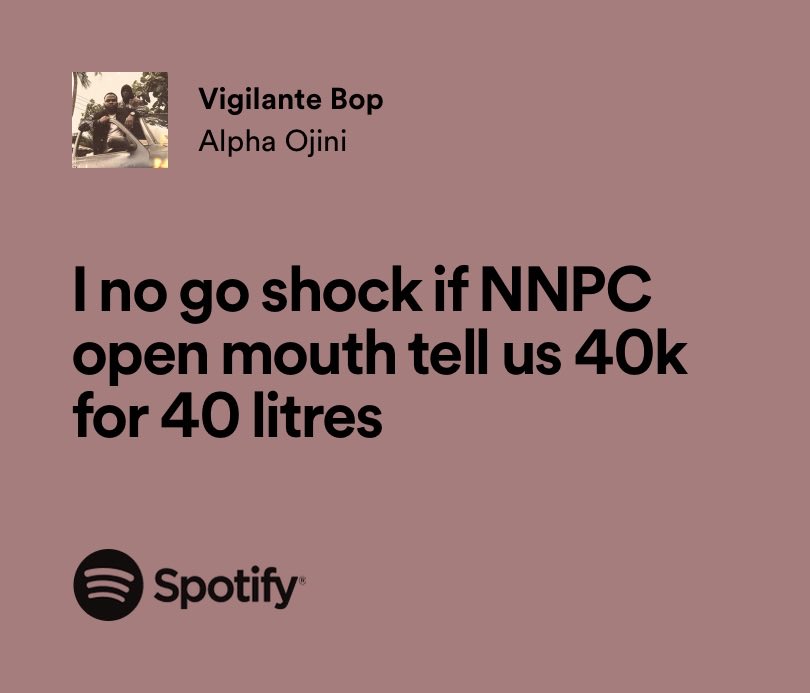 Na small thing remain. Una never see anything.

The crazy thing is after this 8 years of madness we’ll repeat this election mistake. Nigerians are addicted to suffering, and suffering we shall continue 😪 open.spotify.com/track/4IschypV…