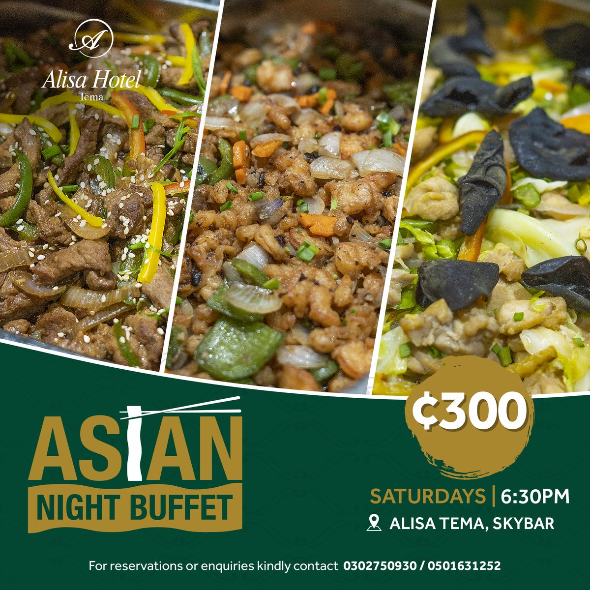 AlisaHotelGroup's tweet photo. Have you seen the Tema skyline?
Visit our Skybar, take in the view, and sample international cuisine.
Weβve curated special theme events just for you!
For reservations, contact 0302750930/ 0501631252
#alisahotels #alisatema #noplacelikealisa #buffet #food https://t.co/Pc06jBsJgr